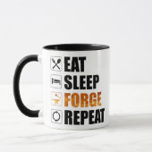 Eat Sleep Forge Repeteren Blacksmith Mok (Links)
