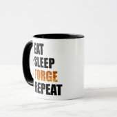 Eat Sleep Forge Repeteren Blacksmith Mok (Voorkant links)