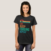Eat Sleep Forging Repeat Forge Blacksmith Anvil T-shirt (Voorkant volledig)