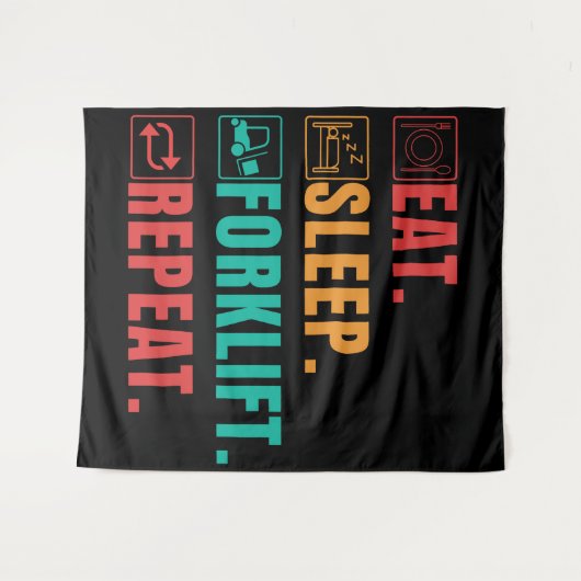 EAT SLEEP FORKLIFT REPEAT - FORKLIFT OPERATOR WANDKLEED (Voorkant (horizontaal))