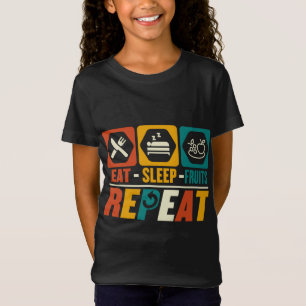 Eat Sleep Fruits Herhalen - Funny Fruits Lover Veg T-shirt
