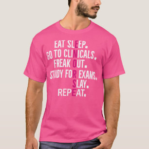 EAT SLEEP GA NAAR KLINICALS FREAK OUT STUDIE VOOR T-SHIRT