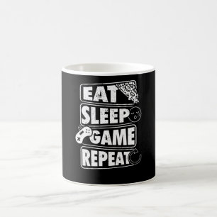 Eat Sleep Game Herhaal Gamer Gaming Gift Koffiemok