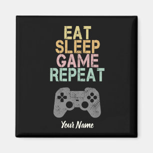 Eat Sleep Game Herhaal Gezegde Gift for Gamer Magneet