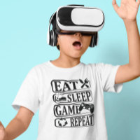 Eat Sleep Game Herhaal T-Shirt