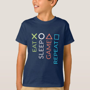 Eat Sleep Game Herhalen T-shirt