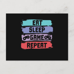 Eat Sleep Game Herhalingscontroller Briefkaart