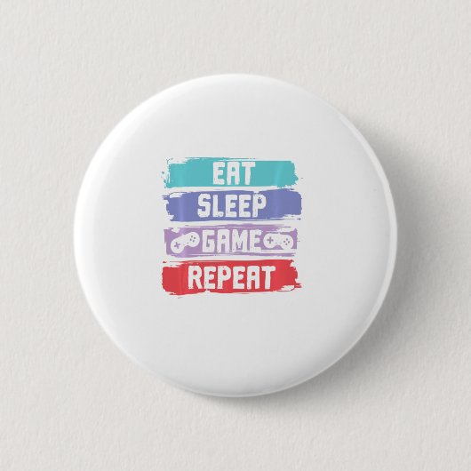 Eat Sleep Game Herhalingscontroller Ronde Button 5,7 Cm (Voorkant)