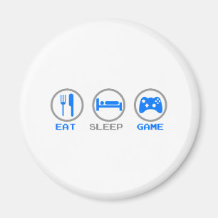 Eat Sleep Game opnieuw - Gamer, geek videospelletj Magneet