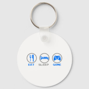 Eat Sleep Game opnieuw - Gamer, geek videospelletj Sleutelhanger