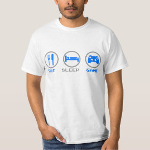Eat Sleep Game opnieuw - Gamer, geek videospelletj T-shirt