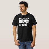 Eat Sleep Game Repeat Funny Gamer Quote T-shirt (Voorkant volledig)