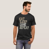 Eat Sleep Game Repeat Gamble Computer Game Console T-shirt (Voorkant volledig)