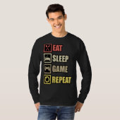 Eat Sleep Game Repeat Gaming Controller Pc T-shirt (Voorkant volledig)