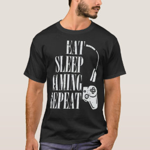 Eat Sleep Gaming Repeat Funny Gamer Boys Kinder To T-shirt