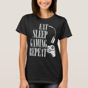 Eat Sleep Gaming Repeat Funny Gamer Boys Kinder To T-shirt