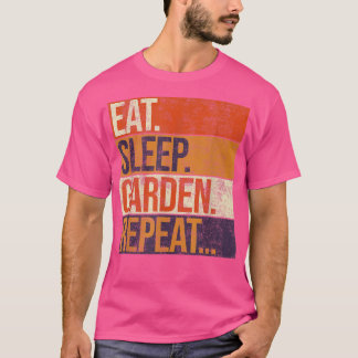 Eat Sleep Garden Herhalen, kleuren Gardening T-shirt