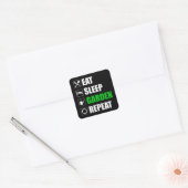 Eat Sleep Garden Herhalen Vierkante Sticker (Envelop)