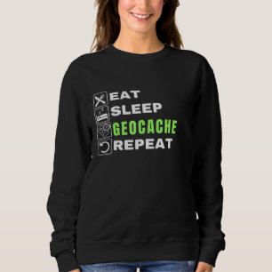 Eat Sleep Geocache Herhaal Gps Buiten Geocache Trui