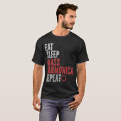 Eat Sleep Glass harmonica Herhalen T-shirt (Voorkant volledig)