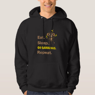 Eat Sleep Go Bananas Herhalen   Funny Cute Monkey Hoodie
