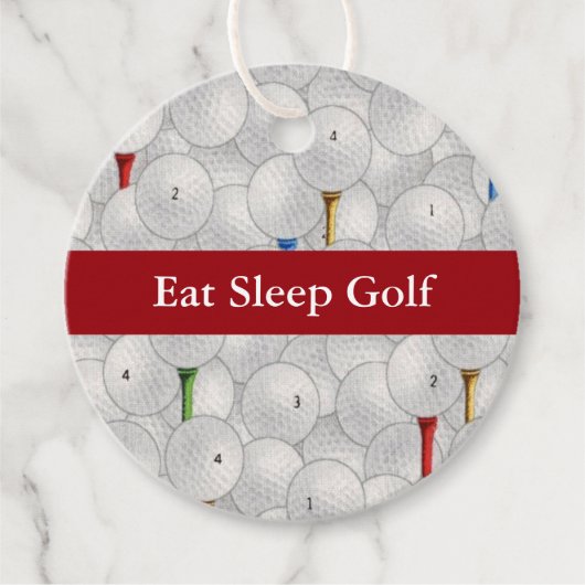 Eat Sleep Golf Bedankjes Labels (Voorkant)