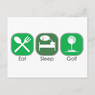 Eat Sleep Golf Briefkaart