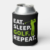 Eat Sleep Golf Herhalen Blikjeskoeler (Blikje Voorkant)