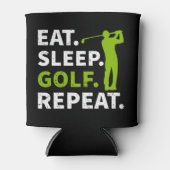 Eat Sleep Golf Herhalen Blikjeskoeler (Voorkant)