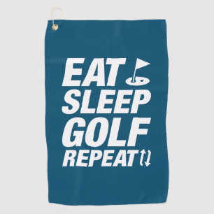 Eat Sleep Golf Herhalen Golfhanddoek