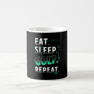 Eat Sleep Golf Herhalen Koffiemok