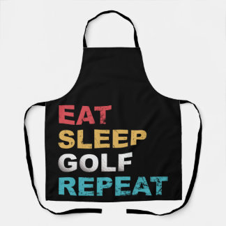 Eat Sleep Golf Herhalen met kleuren voor Golfers Schort