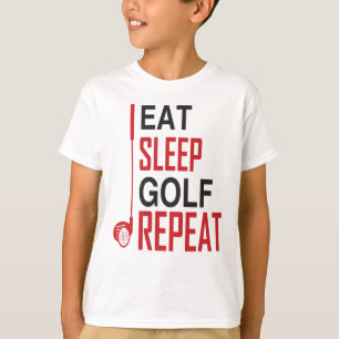 Eat Sleep Golf Herhalen T-shirt