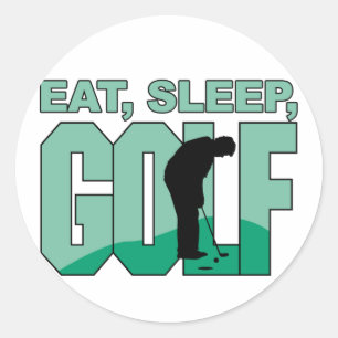 Eat Sleep Golf Ronde Sticker