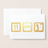 Eat Sleep Golf voor de golffanaat Folie Kaarten (Voorkant met envelop)