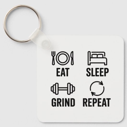 Eat. Sleep. Grind. Repeat Sleutelhanger (Voorkant)