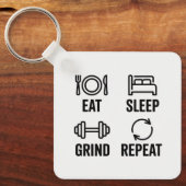 Eat. Sleep. Grind. Repeat Sleutelhanger (Voorkant)