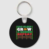 Eat Sleep Grow A Garden Repeat Gamer Style 1 Sleutelhanger (Voorkant)