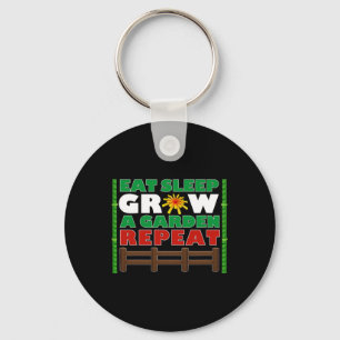 Eat Sleep Grow A Garden Repeat Gamer Style 1 Sleutelhanger