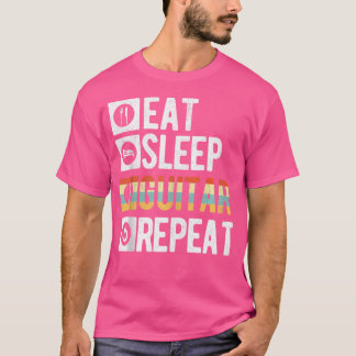 Eat Sleep Guitar Akoestische Gitarist T-shirt