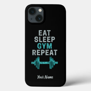 Eat Sleep Gym Herhaal de turnspiegel  voor werkuit iPhone 13 Hoesje