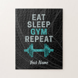 Eat Sleep Gym Herhaal de turnspiegel voor werkuit Legpuzzel