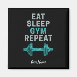 Eat Sleep Gym Herhaal de turnspiegel  voor werkuit Magneet