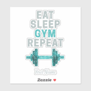 Eat Sleep Gym Herhaal de turnspiegel  voor werkuit Sticker
