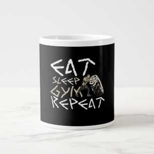 Eat Sleep Gym Herhaal Funny Quote Extra Grote Beker