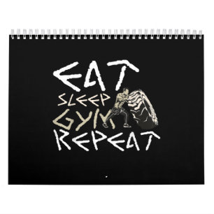 Eat Sleep Gym Herhaal Funny Quote Kalender