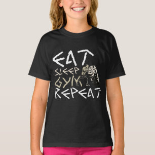 Eat Sleep Gym Herhaal Funny Quote T-shirt