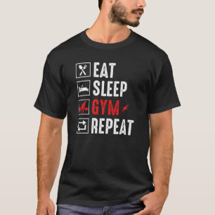 Eat Sleep Gym Herhaal sport T-shirt