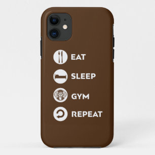 EAT SLEEP GYM REPEAT iPhone 11 HOESJE