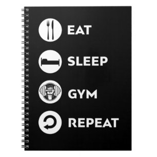 EAT SLEEP GYM REPEAT NOTITIEBOEK